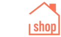 Logo Construshop branca com laranja